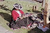 Traditional Quechua loom in the Urubamba valley